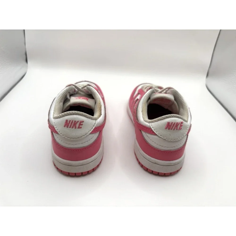 Nike Dunk Low size 8C Pink‎ and White Toddlers Babys
